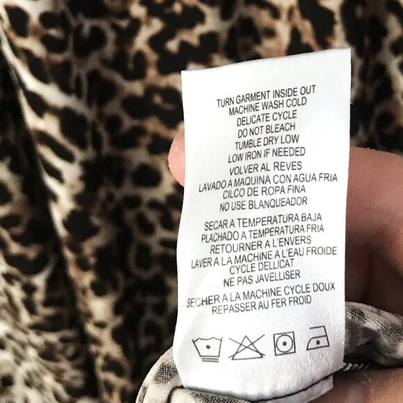 NWT Nina Leonard Leopard Print Swing Dress Long Sleeve V Neck Size XL - Picture 5 of 8